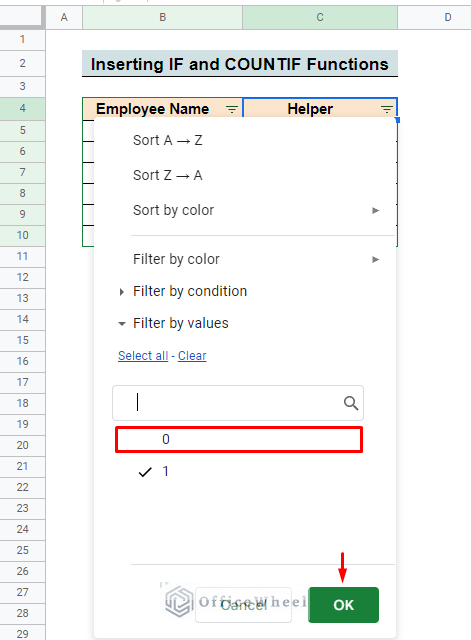 apply the formula to filter the duplicates from google sheets